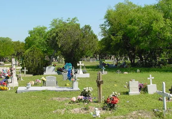 Graves with flowers in a cemetery