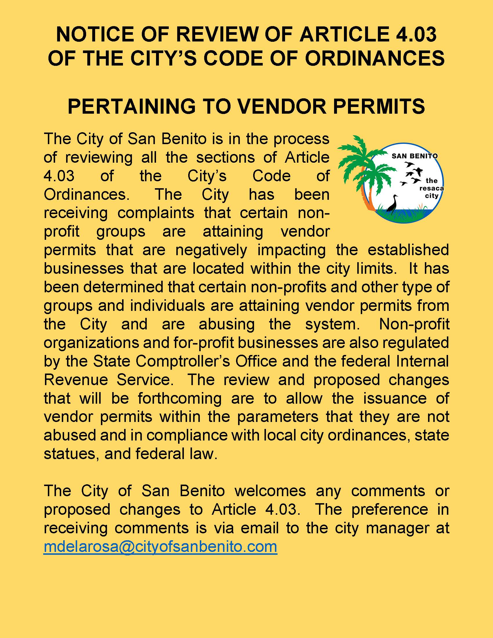 NOTICE OF REVIEW OF ARTICLE 1