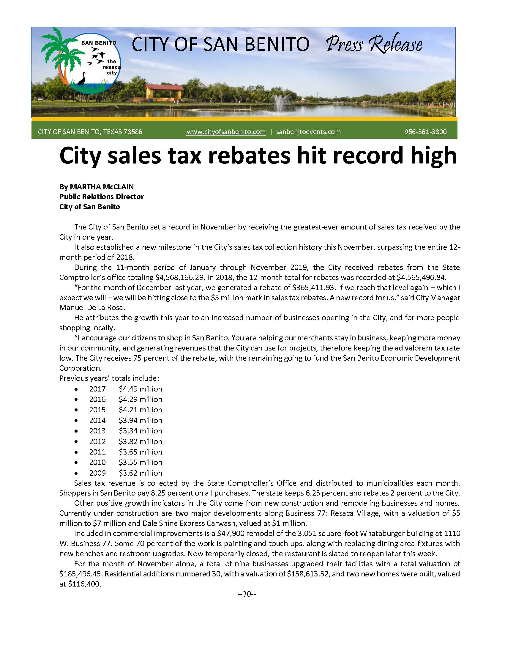 City sales tax rebates hit record high
