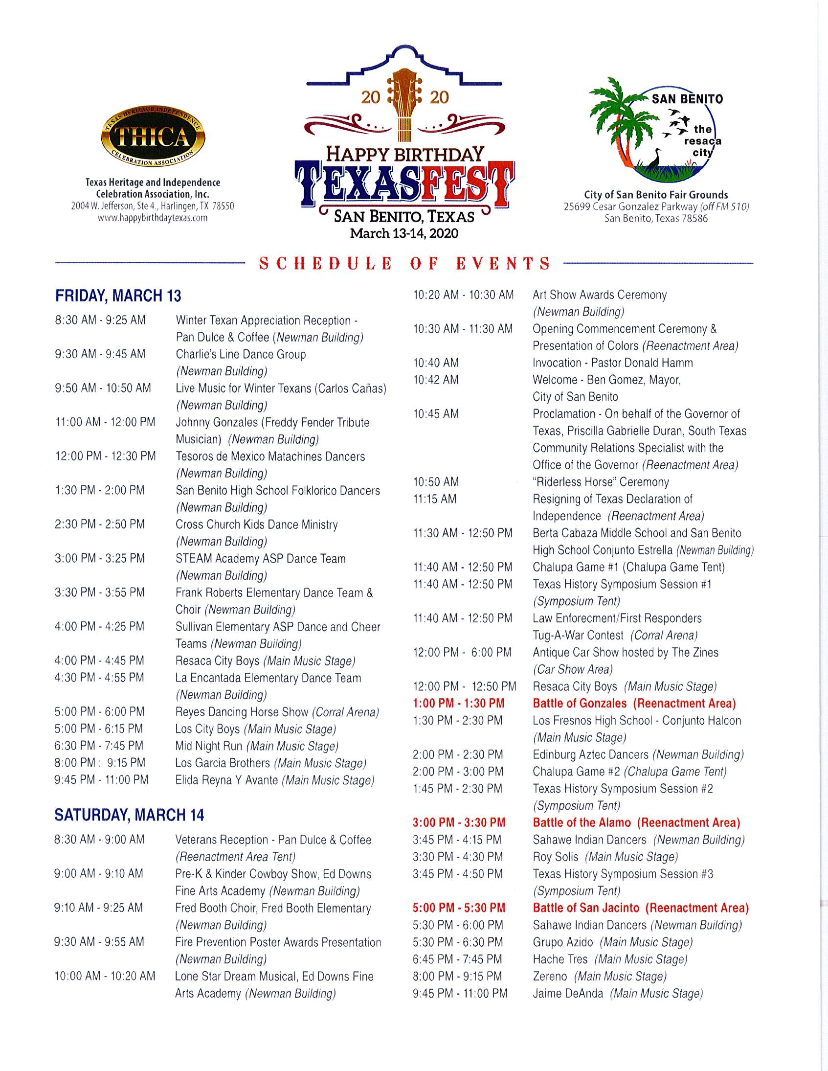 TexFest Lineup 2020
