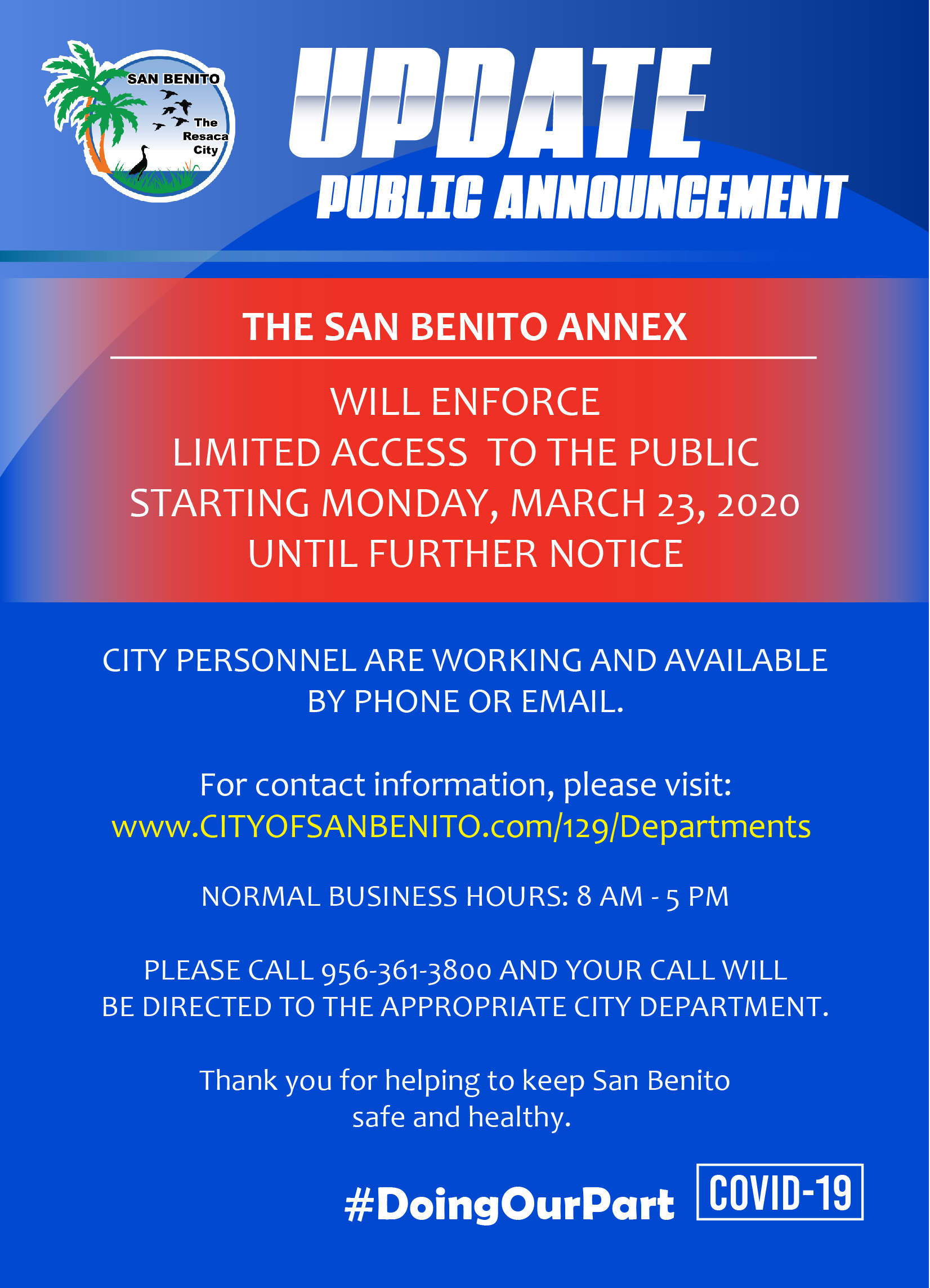 Admin Facilities Closures - Annex