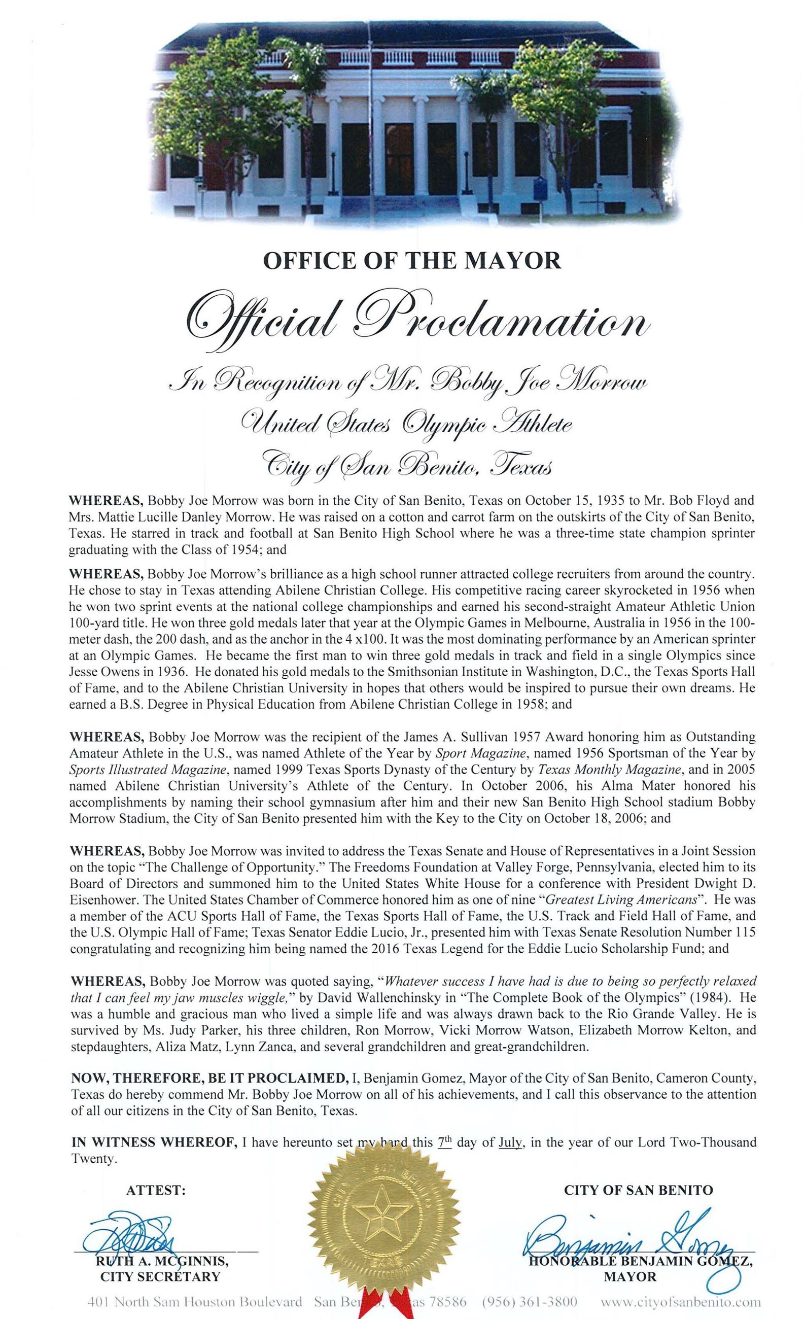 Bobby Joe Morrow COSB Proclamation 070720RCCM (4)