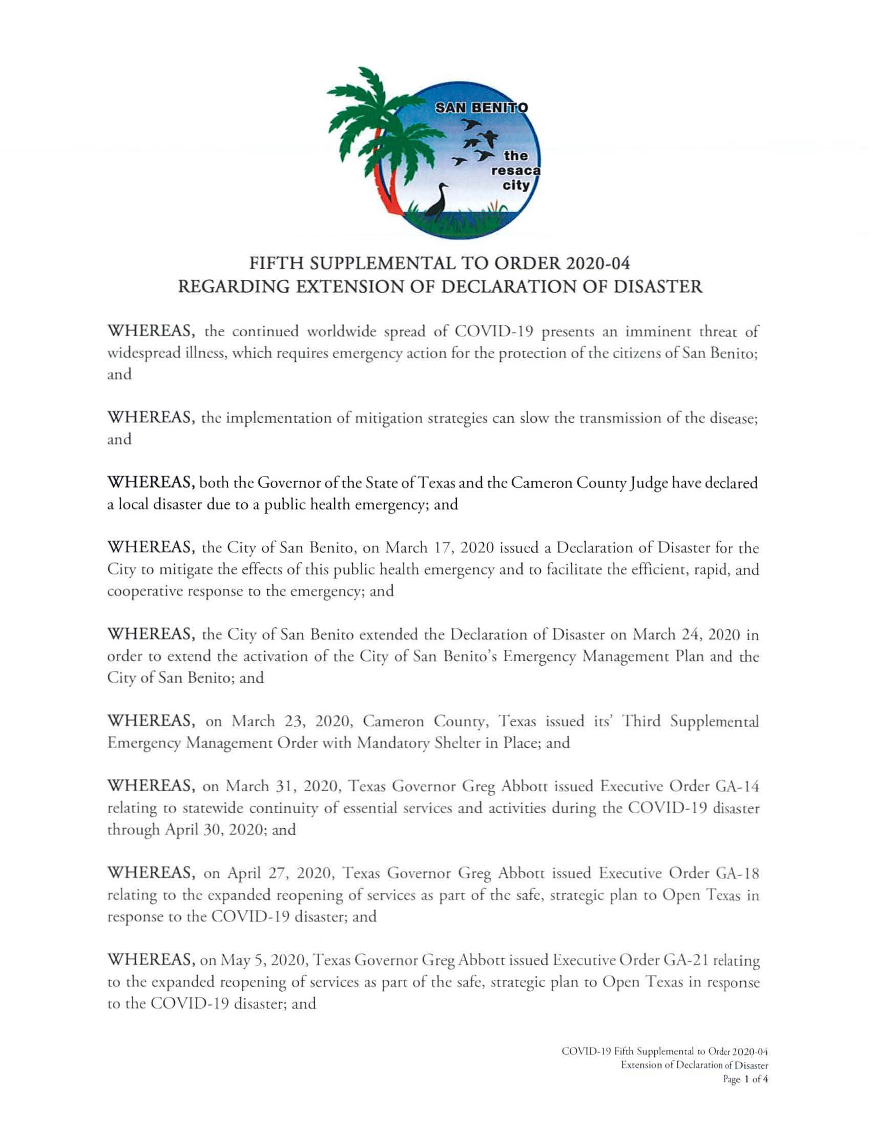 Fifth Suppplemental to Order 2020-04 Page_1