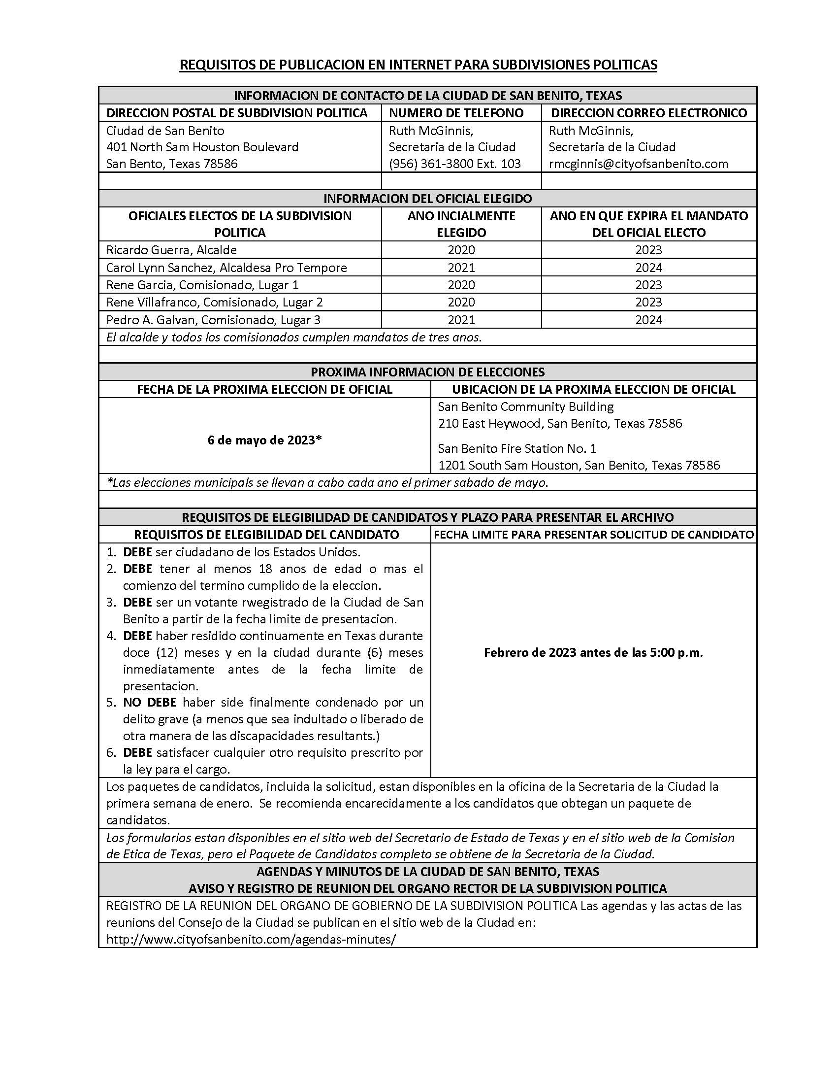 Requisitos De Publicacion En Internet Para Subdivisiones Politicas
