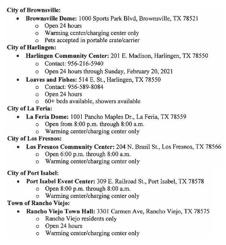 Warming-Centers list