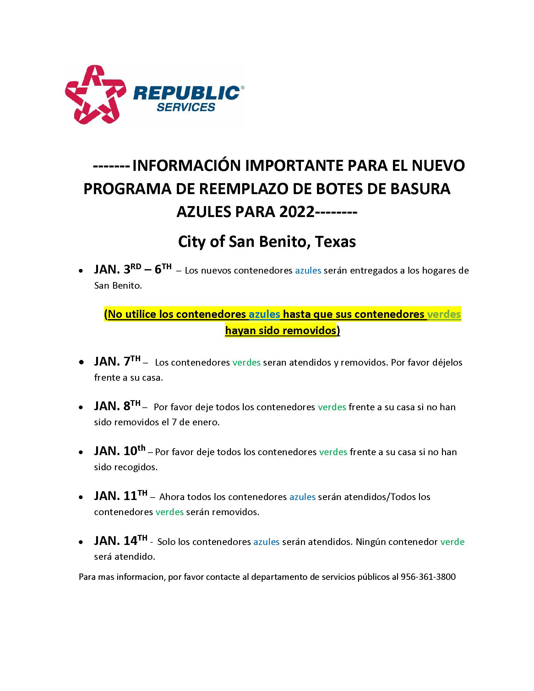 SAN BENITO CARTS REMOVAL Spanish