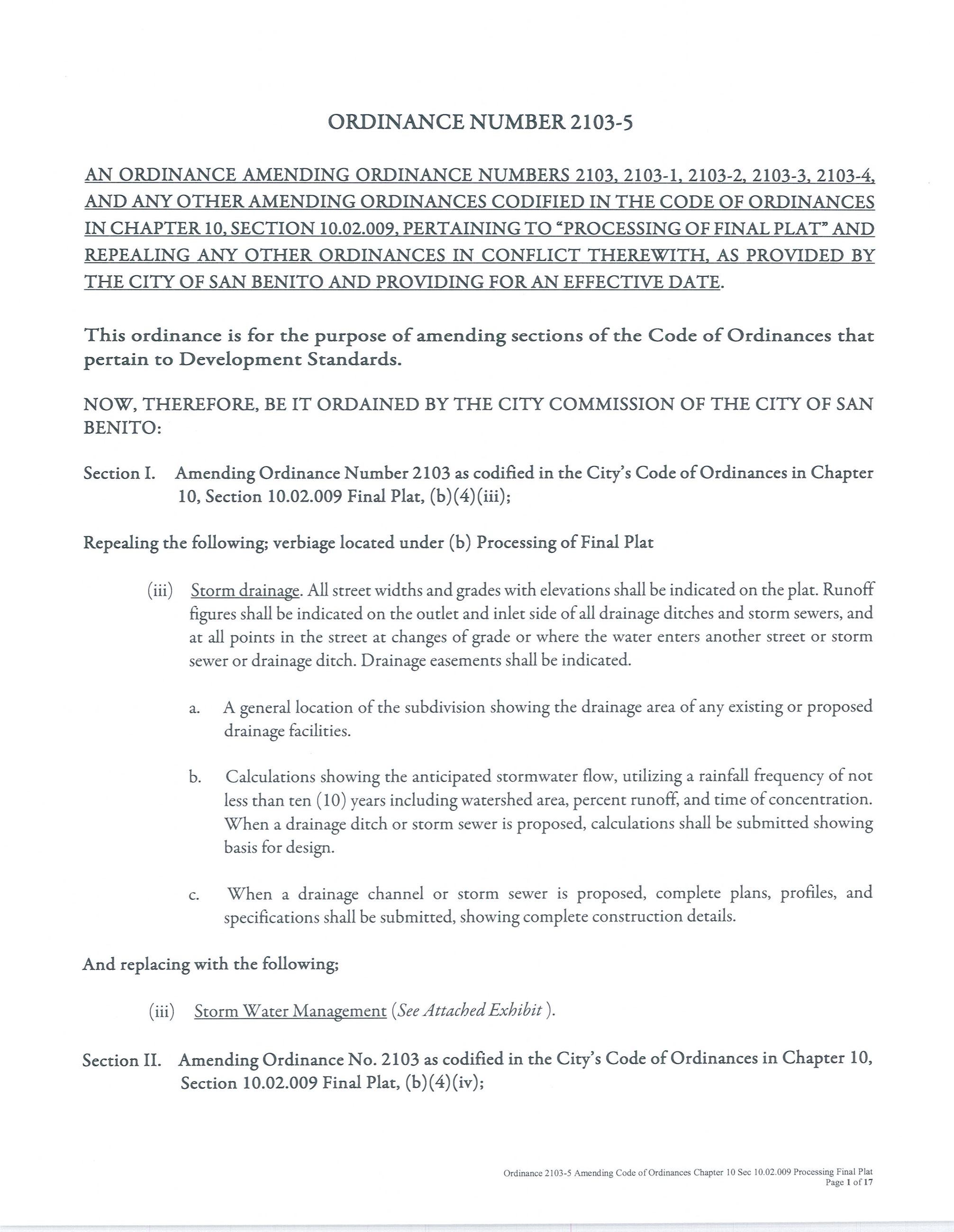 Ordinance 2103-5