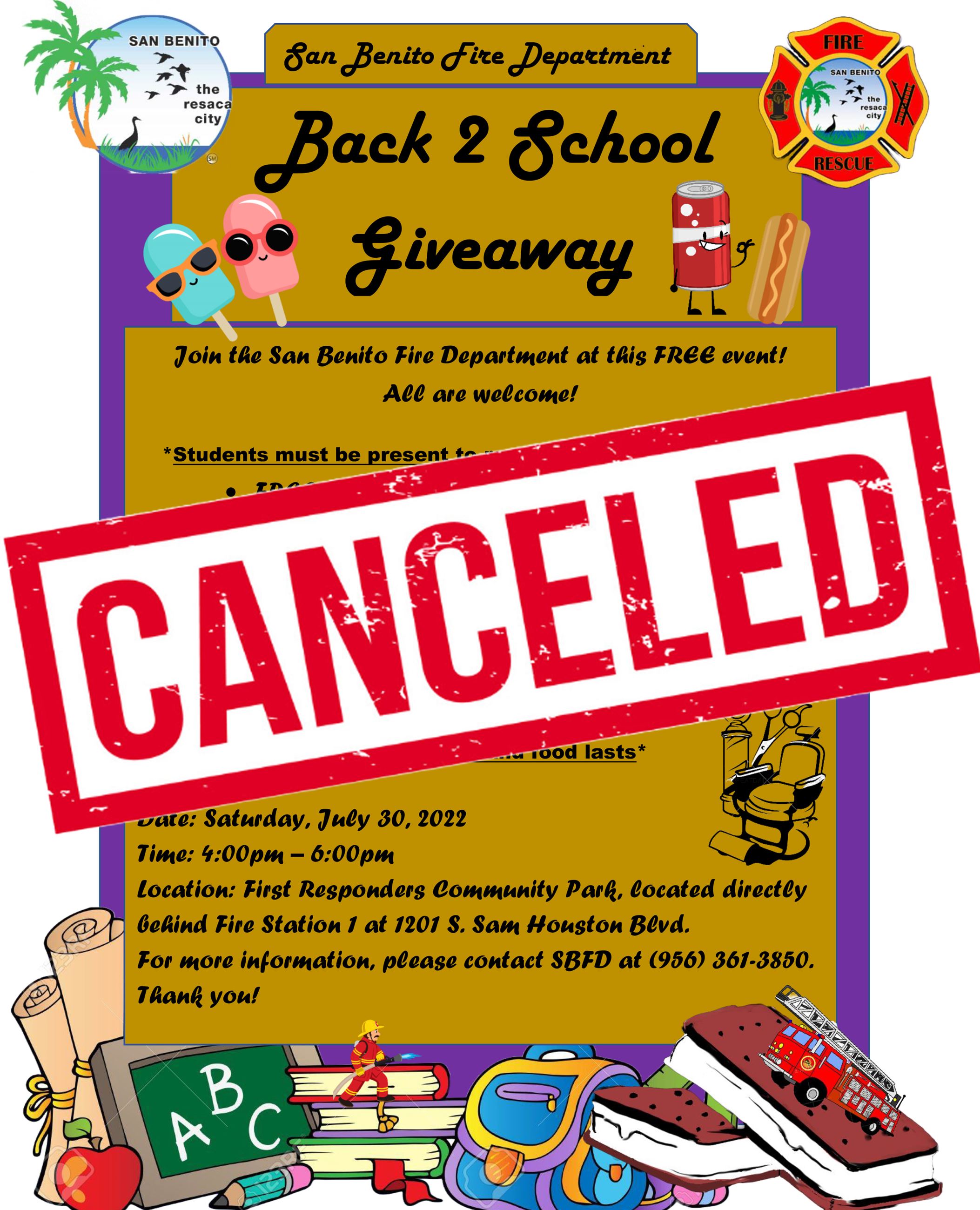 Back2School Canceled