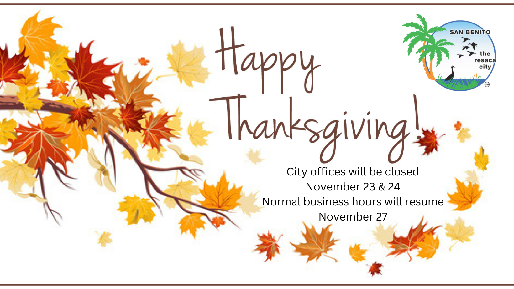 Thanksgiving closure